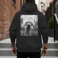 Dog Mom Dad Alien Selfie Weimaraner UFO For Men Women Men's Hoodie Back Print