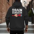 Drain Surgeon Plumber Job Professional Dad Men Men's Hoodie Back Print