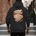 Fat Hairy Guy Big Stomach & Man Boobs Fat Dad BOD Men's Hoodie Back Print Fat Hairy Guy Big Stomach & Man Boobs Fat Dad BOD Men's Hoodie Back Print