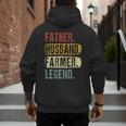 Father Husband Farmer Legend Vintage Dad Father's Day Men's Hoodie Back Print