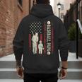Father's Day Baseball Papa USA Flag Dad Men Baseball Men's Hoodie Back Print