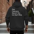 Can February March No But April May Dad Jokes Pun Men's Hoodie Back Print