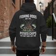 Fishing Rods Are Like Potato Chips Dad Fisherman Men's Hoodie Back Print