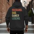 Gamer Husband Dad Video Game Legend Father's Day Men's Hoodie Back Print
