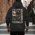 Grandpa Veteran Fathers Day Dad Veteran Camo American Flag Men's Hoodie Back Print