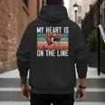 My Heart Is On The Line Football Mom Dad Offensive Lineman Men's Hoodie Back Print