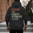 Husband Dad Grandpa 70 Year Old Legend 70th Birthday Men's Hoodie Back Print