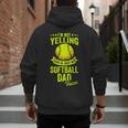 I'm Not Yelling This Is Just My Softball Dad Voice Men's Hoodie Back Print
