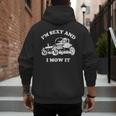 I'm Sexy And I Mow It Riding Lawn Mower Dad Mowing Lawn Men's Hoodie Back Print