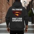 I'm A Twin DAD-What's Your Superpower Men's Hoodie Back Print
