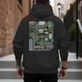 Kid Play Cars On Dad Back Race Track Mat Fathers Day Men's Hoodie Back Print