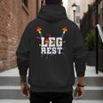 Leg Rest Naughty Dad Joke Vagitarian Lesbian Men's Hoodie Back Print
