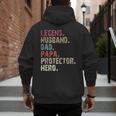 Legend Husband Dad Papa Protector Hero For Dad Men's Hoodie Back Print