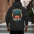 I Leveled Up To Dad Of 2 2026 Promoted To Dad Of Two Kids Men's Hoodie Back Print