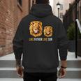 Lion Dad Like Father Like Son Lions Lovers Fathers Day Men's Hoodie Back Print