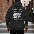 Maltese Dog Watching Owner Quote Puppy Mom Dad Men Women Girls Kids Men's Hoodie Back Print