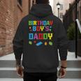 Master Builder Birthday Boy's Daddy Building Bricks Blocks Men's Hoodie Back Print