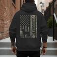Mini Bernedoodle Dad Camo USA Flag DESIGN ON BACK Men's Hoodie Back Print