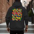 Mom And Dad Birthday Boy Building Bricks Family Party Decor Men's Hoodie Back Print