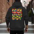 Mom And Dad Mama Birthday Boy Building Bricks Family Party Men's Hoodie Back Print