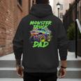 Monster Truck Dad Family Matching Birthday Party Fathers Day Men's Hoodie Back Print