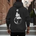 Moon And Astronaut Dad And Baby Space For Father's Day Men's Hoodie Back Print