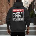 New Dad Prepared For Diaper Duty Daddy Diaper Duty Men's Hoodie Back Print New Dad Prepared For Diaper Duty Daddy Diaper Duty Men's Hoodie Back Print
