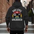 New Dad Shirt Dad Level 4 Unlocked For 4 Kids Gaming Men's Hoodie Back Print