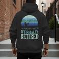 Ofishally Retired Fishing Retro Retirement Dad Men Men's Hoodie Back Print