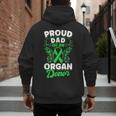Organ Donation Green Ribbon Proud Dad Of An Organ Donor Men's Hoodie Back Print