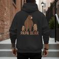 Papa Bear Dad Two Cubs Daddy Bear 2 Kids Father's Day Men's Hoodie Back Print