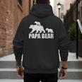Papa Bear Two Cubs Shirt Daddy Bear Twin Tshirt Papa 2 Kids Men's Hoodie Back Print