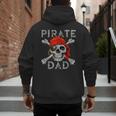 Pirate Dad Shirt Jolly Roger Crossbones Skull Halloween Men's Hoodie Back Print