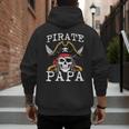 Pirate Papa Skull Family Matching Costume Dad Grandpa Men Men's Hoodie Back Print