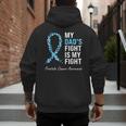 Prostate Cancer Awareness Light Blue Ribbon Dad Survivor Men's Hoodie Back Print