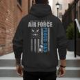 Proud Air Force Dad Of The US Air Force USA Flag Men's Hoodie Back Print