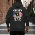 Proud To Be An Army Dad With American Flag Veteran Men's Hoodie Back Print