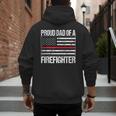 Proud Dad Of a Firefighter Fireman Parent Men's Hoodie Back Print