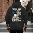 Proud Dad Of The Toughest Boy Autism Awareness Father Autism Men's Hoodie Back Print