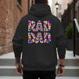 Rad Dad Trippy Hippie Tie-Dye Rainbow 70s Vibes Novelty Men's Hoodie Back Print
