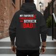Red Cheer Dad Family Father Cheerleader Squad Men's Hoodie Back Print