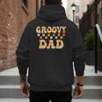 Retro Groovy Dad Matching Family 1st Birthday Party Men's Hoodie Back Print