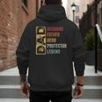 Retro Husband Father Hero Protector Legend Father Day Dad Men's Hoodie Back Print