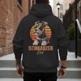 Retro Miniature Schnauzer Dad Vintage Dog Lovers Men's Hoodie Back Print