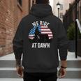 We Ride At Dawn Lawnmower Lawn Mowing Dad Vintage Men Men's Hoodie Back Print