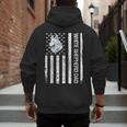 Shepherd Dad USA Flag White German Shepherd Men's Hoodie Back Print