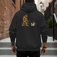 Shih Tzu Bigfoot Dog Walking Mom Dad Kids Men's Hoodie Back Print