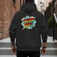 Super Dad Comic Book Superhero Father's Day Men's Hoodie Back Print