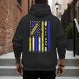 T21 Dad American Flag Down Syndrome Awareness Men's Hoodie Back Print