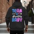 Team Healthy Baby Gender Reveal Pregnancy Mom Dad Men's Hoodie Back Print